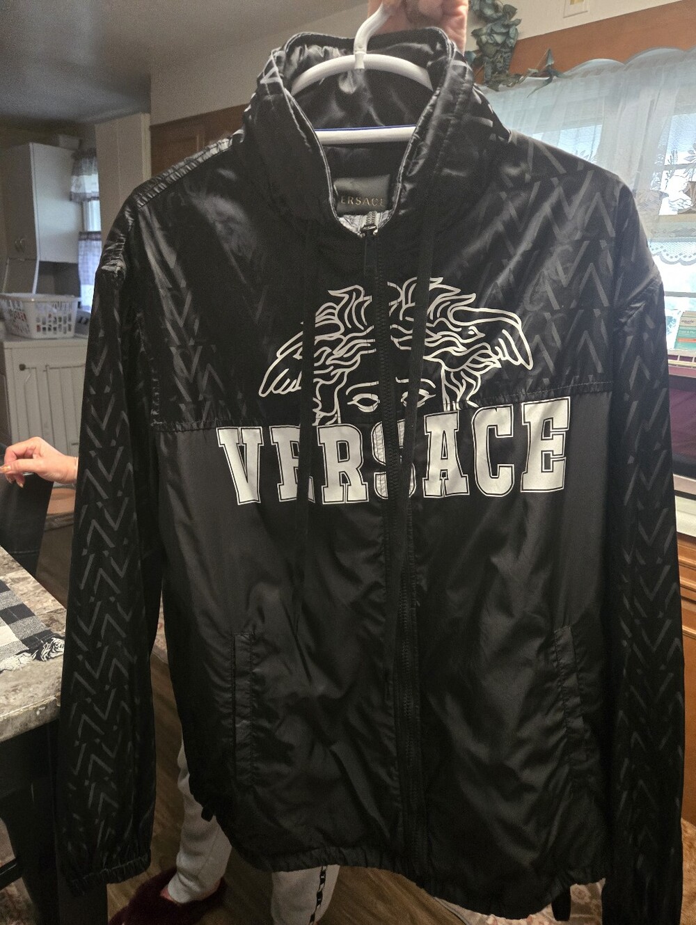Versace Black Medusa Logo Lightweight Jacket
